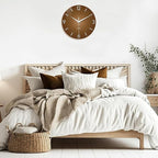 XFM Modern Wall Clock for Living Room Decor 24 Inch Large Brown Analog Wall - Image 5