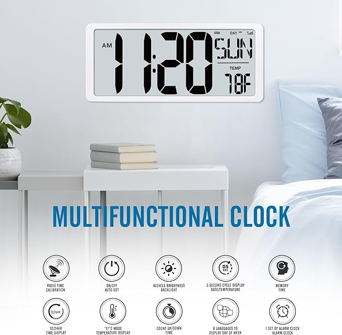 TXL 18.44" Large Amotic Digital Wall Clock - Image 3