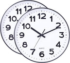 Foraineam 2 Pieces 12-Inch Wall Clock Silent Non Ticking Battery Operated by Foraineam