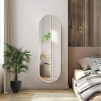 Oval Bathroom Mirror 48 x 16 Inch, Large White Full Length Mirror, Oval Pill - Image 6