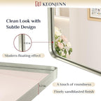 Keonjinn 55 x 30 Brushed Nickel Bathroom Vanity Mirror, Large Rounded Rectangle - Image 3