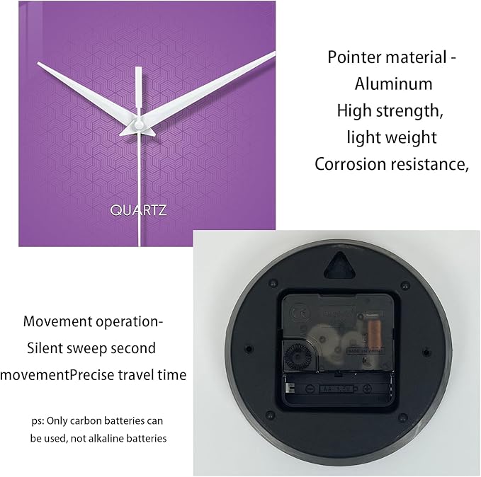 XFM Purple Wall Clock for Girls Bedroom Analog Simple Wall Clocks Battery - Image 7