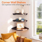 Gieanoo Corner Wall Shelf, 12inch Solid Oak Wood Floating Corner Shelf - Image 5