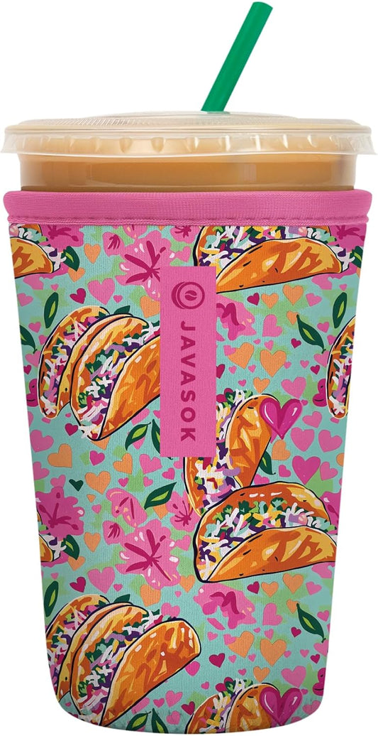 Sok It JavaSok Iced Coffee & Cold Soda Insulated Neoprene Cup Sleeve (Taco 'Bout, Medium: 22-28oz)