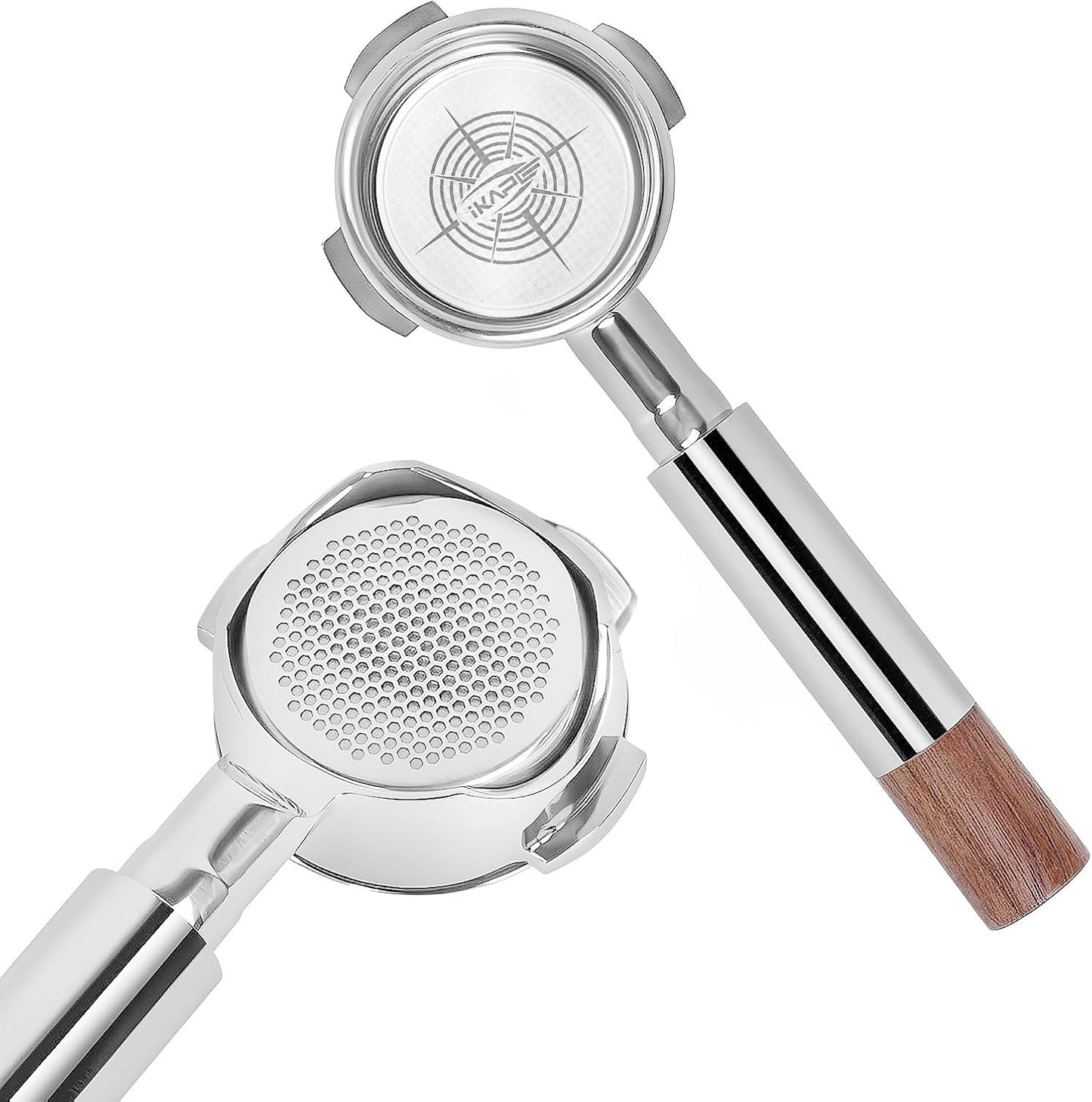 IKAPE 54mm Bottomless Naked Portafilter, Suitable for 54mm Breville Barista Series BES870/880 Machine & Solis Barista Machines (Included 18g Capacity Filter Basket)