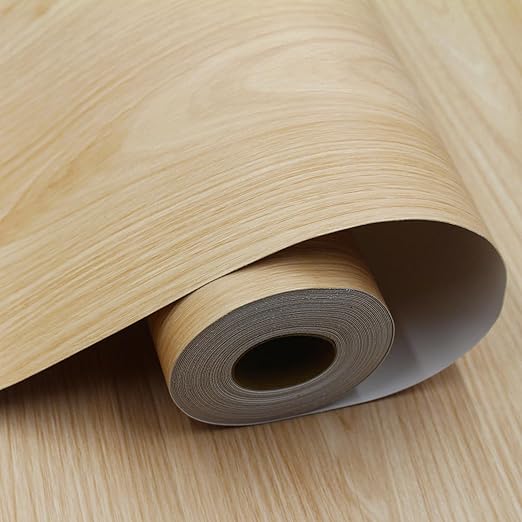 Wood Grain Peel and Stick Floor Tiles – 11.8” Width, Full Roll Length of 394" – by auxua
