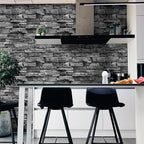 Jeweluck Grey Brick Wallpaper Peel and Stick Wallpaper 17.7inch×236.2inch Faux - Image 9