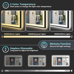 66x36 Black Framed LED Bathroom Mirror - Image 5