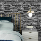 Jeweluck Grey Brick Wallpaper Peel and Stick Wallpaper 17.7inch×118.1inch Faux - Image 4