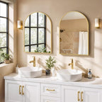 Arched Wall Mirror 30x20 Inch Gold Bathroom Vanity Mirror - Image 8