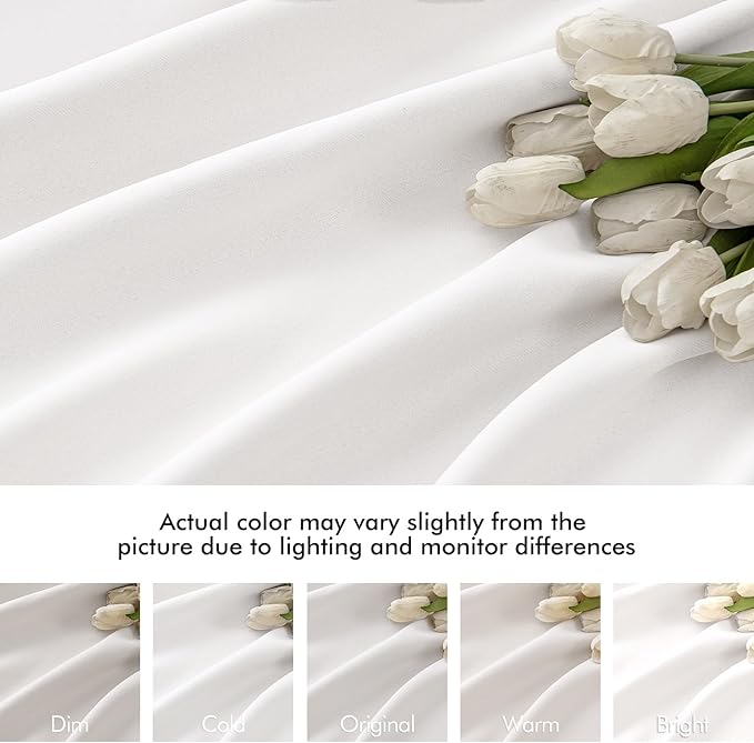 MIULEE Pure White Back Tab Light Blocking Curtains 72 Inch Length 2 Panels Set - Image 8