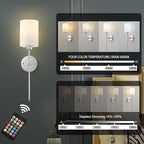Battery Operated Wall Sconce Set of Two, Wireless Rechargeable Wall Light - Image 5