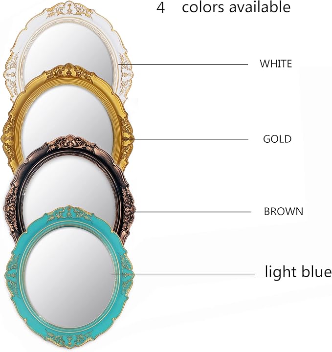 Eaoundm 13.1 x 14.8 inchs Plastic Frame Decorative Wall Mirror, Vintage Hanging - Image 5