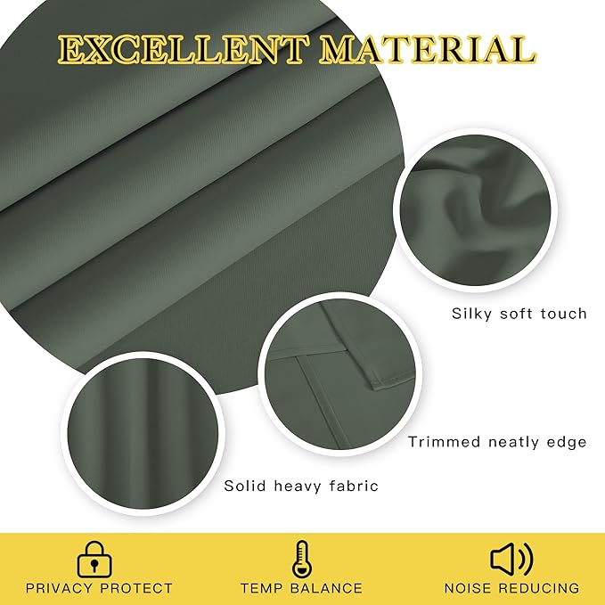 NICETOWN Blackout Curtain for Living Room 90 inch Long - Image 4