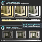 48x38 Black Framed LED Bathroom Mirror - Image 5