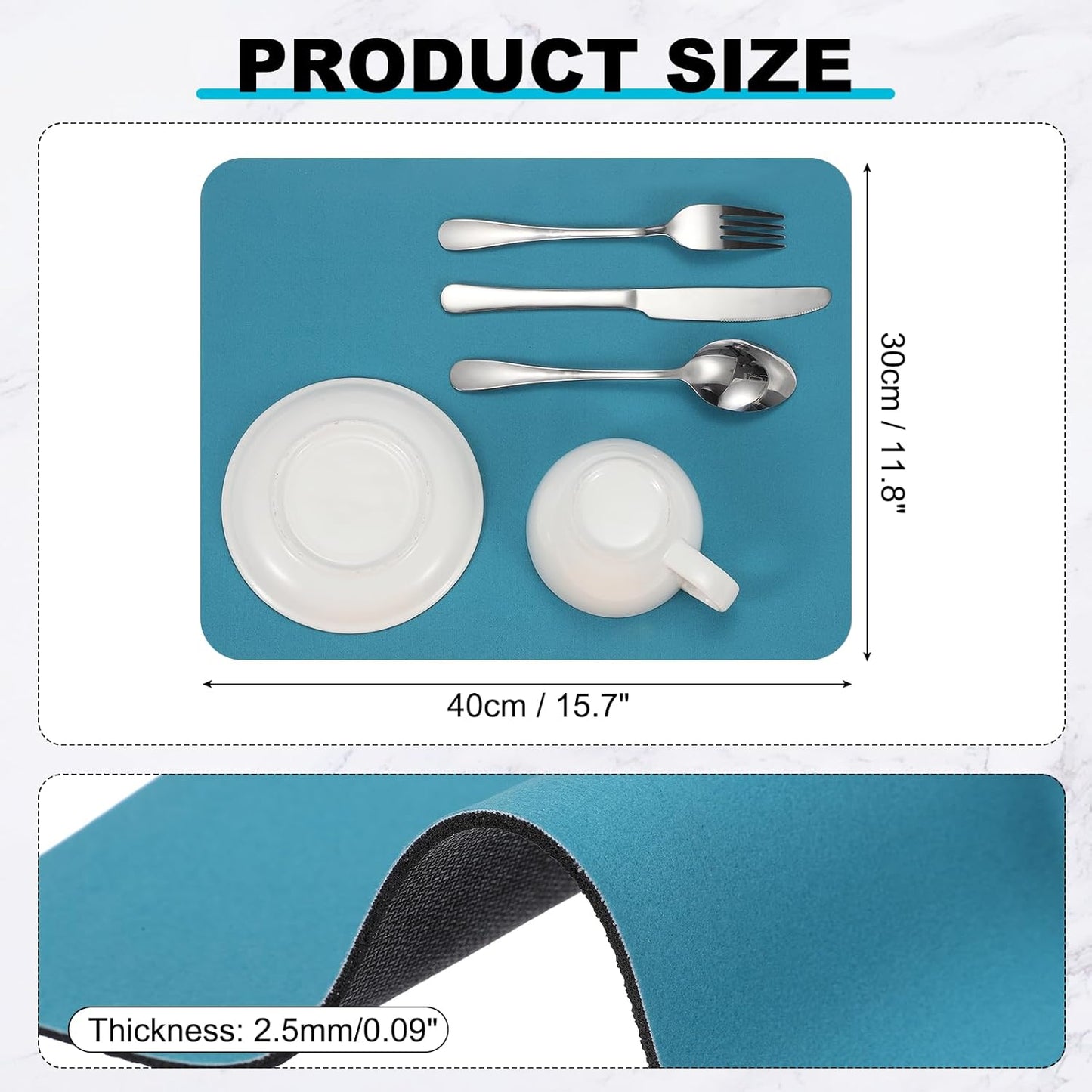 uxcell Silicone Mats for Kitchen Counter, 15.7" x 11.8" Non-Slip Countertop Protector Mat Heat Resistant Coffee Mat Waterproof Table Placemat, Navy Blue