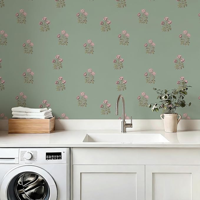 Vintage Floral Wallpaper Peel and Stick Boho Wallpaper Removable Waterproof - Image 7