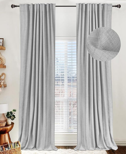 100% Blackout Shield Linen Blackout Curtains by 100BlackoutShield