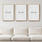 Large Framed Black and White Neutral Abstract Wall Art, 3 Piece Minimalist - Image 3