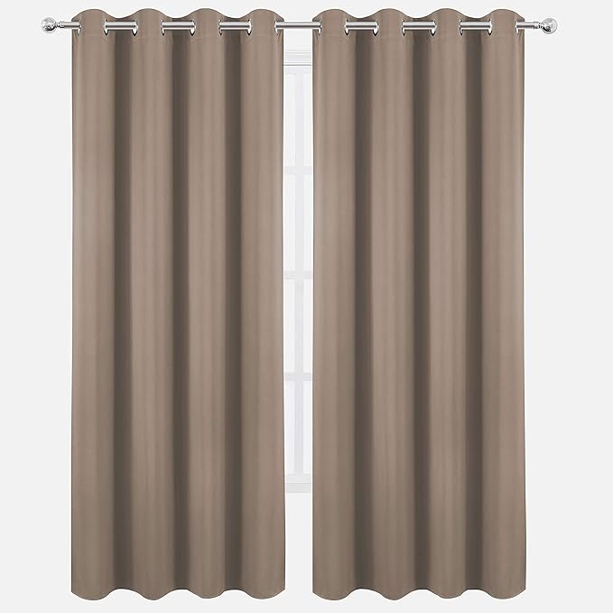 LEMOMO Cappuccino Thermal Blackout Curtains/52 x 84 Inch/Set of 2 Panels Room - Image 2