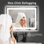 DUMOS 32.1"x40.1" LED Bathroom Mirror, Smart Anti-Fog Bathroom Vanity Mirror - Image 3