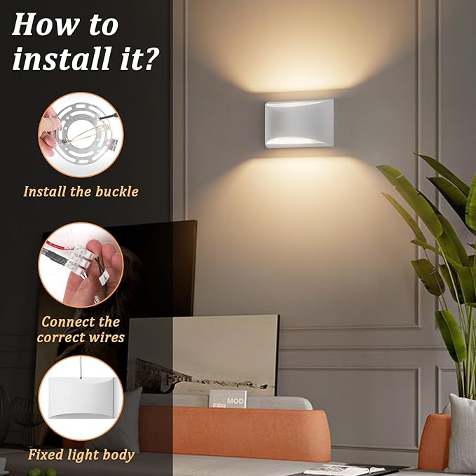 Aipsun 4 Pack Aluminum Modern Indoor LED Wall Sconce Hardwired Interior Wall - Image 7