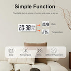 JoFomp LCD Digital Wall Clocks Battery Operated, 8.5" Modern Wall Clocks - Image 2