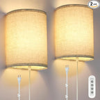 FINCMY Wall Sconce Light Plug in, Dimmable Sconces Wall Decor Set of 2 by FINCMY