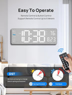 MASHI 2026 Upgrade Digital Wall Clock, Auto-Dimming Wall Clock - Image 6