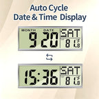 12" Silent Non-Ticking Wall Clock, Mid-Century Modern Wilderness Sunset - Image 7