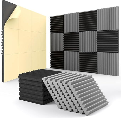 12 Pack Self-Adhesive Acoustic Panels by HEMRLY