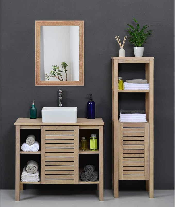 AAZZKANG Rustic Mirrors for Wall Rectangle Wooden Frame Hanging Mirror for - Image 6