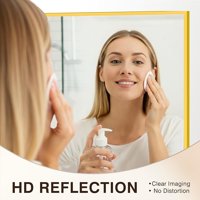 FICTOR Bathroom Vanity Mirror-Gold, 30x20 Inch, Shatterproof & Anti-Rust - Image 4