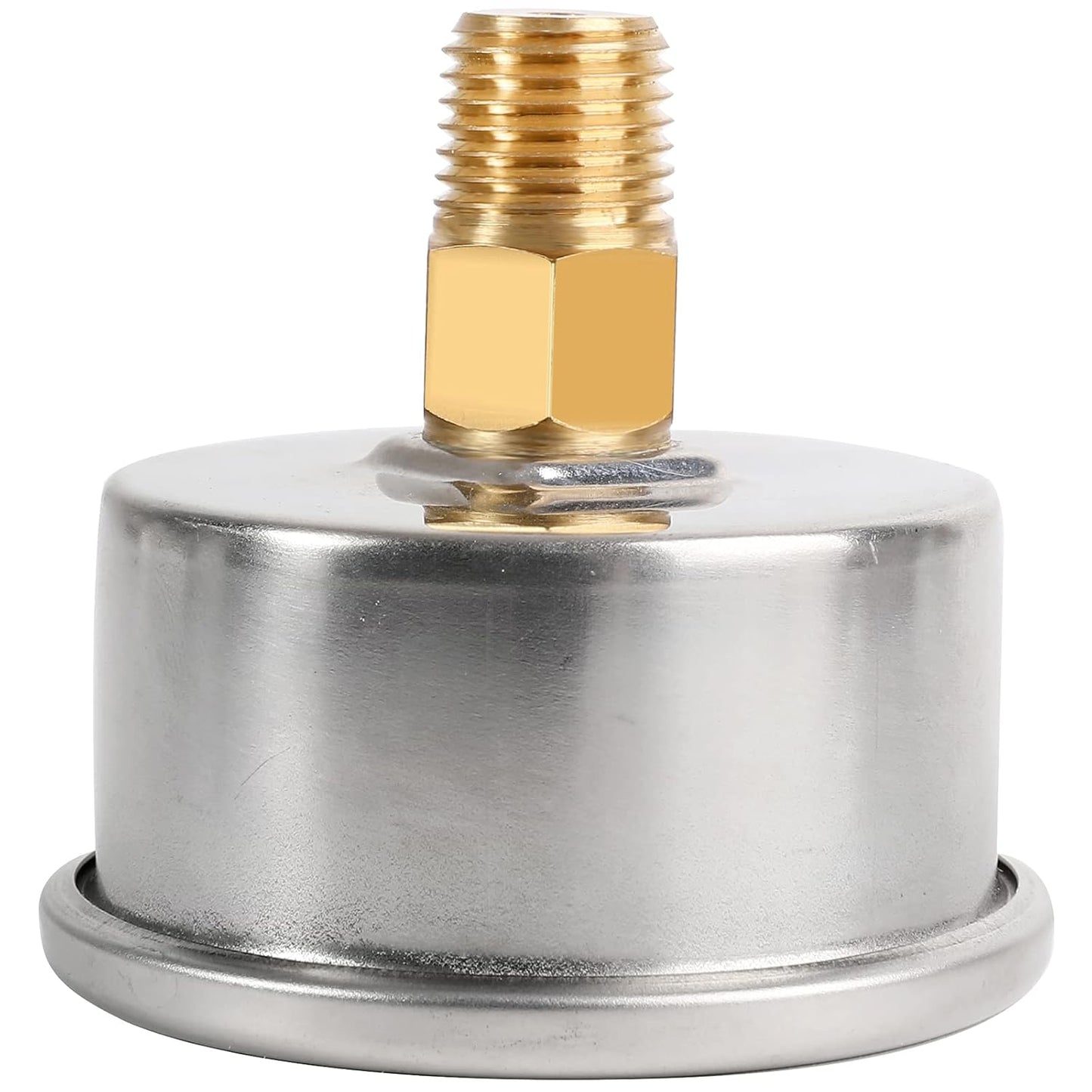 Glycerin Filled Vacuum Pressure Gauge, 2-1/2" Clear dial,1/4" NPT Back Connection, Stainless Steel Case, Brass Movement, Dual Scales -30inHg/-1BAR-0