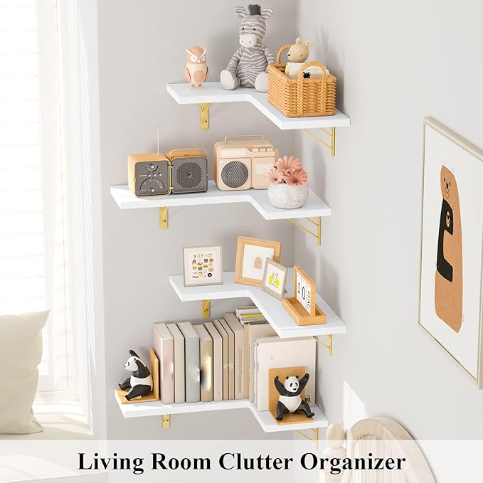Love-KANKEI Corner Shelf Wall Mounted, Floating Wall Shelves - Image 5