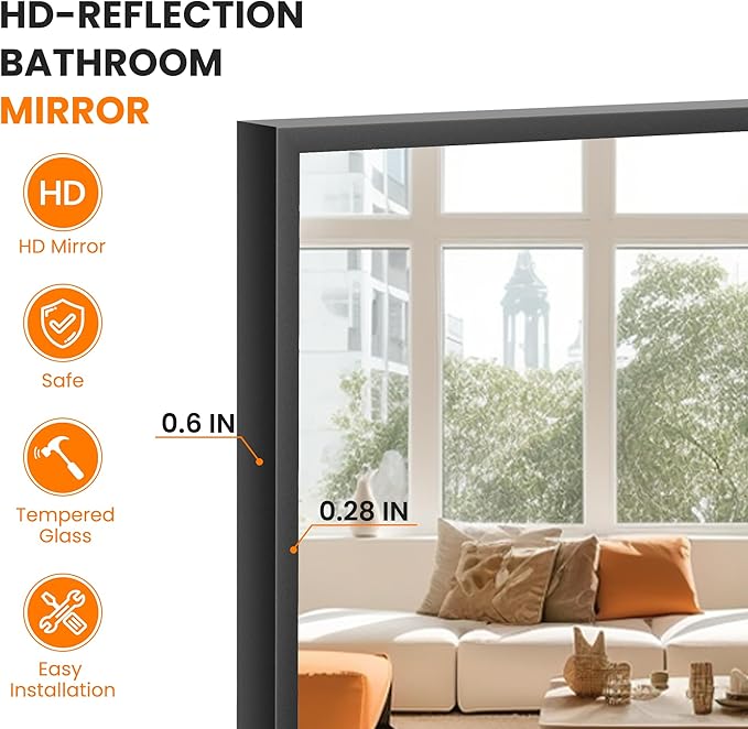 TRAHOME Full Length Floor Mirror 56"x15", Standing Mirror - Image 3