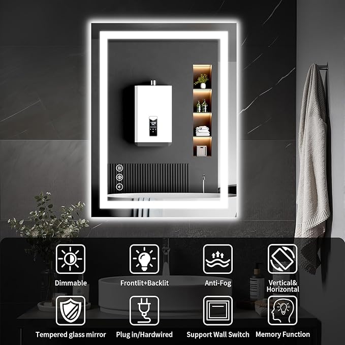 LED Bathroom Mirrors 28"x36" Bathroom Mirror - Image 8