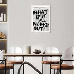 Retro Black And White Newspaper Poster What If It All Works Out Canvas Wall Art - Image 5