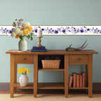 Purple Floral Wallpaper Border 196x4 Inch Peel and Stick Wall Border Self - Image 6