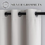 IGEMAEVE Greyish White Curtains 108 Inch Length 2 Panels Set, Light Filtering - Image 3