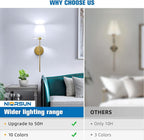 NIORSUN Battery Operated Wall Sconce Set of 2, 10 Colors Wireless Wall Lamps - Image 8