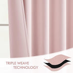 MIULEE Baby Pink Back Tab Blackout Curtains 108 Inch Long 2 Panels Set - Image 7