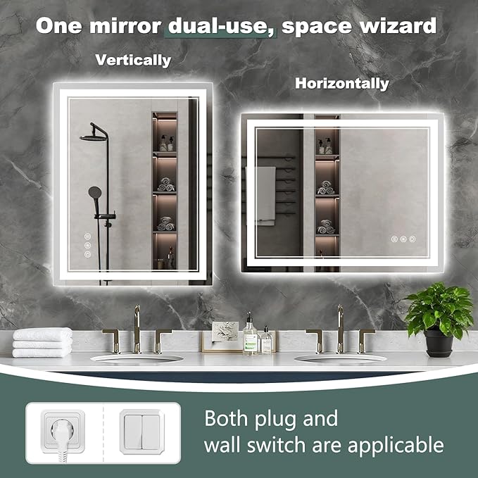 48x28 Inch LED Bathroom Mirror - Image 6
