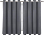 LEMOMO Grey Thermal Blackout Curtains/52 x 54 Inch/Set of 2 Panels Room - Image 2