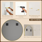 Antok 20 Inch Round Mirror for Wall, Round Bathroom Mirror, Circle Wall Mirrors - Image 7