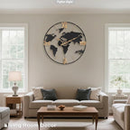 Pytha Sight 24 Inch Large Wall Clock, Modern Decorative Big World Map - Image 6