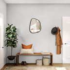 Asymmetrical Mirror for Wall Irregular Oval Wood Frame Modern Unique Wall - Image 5