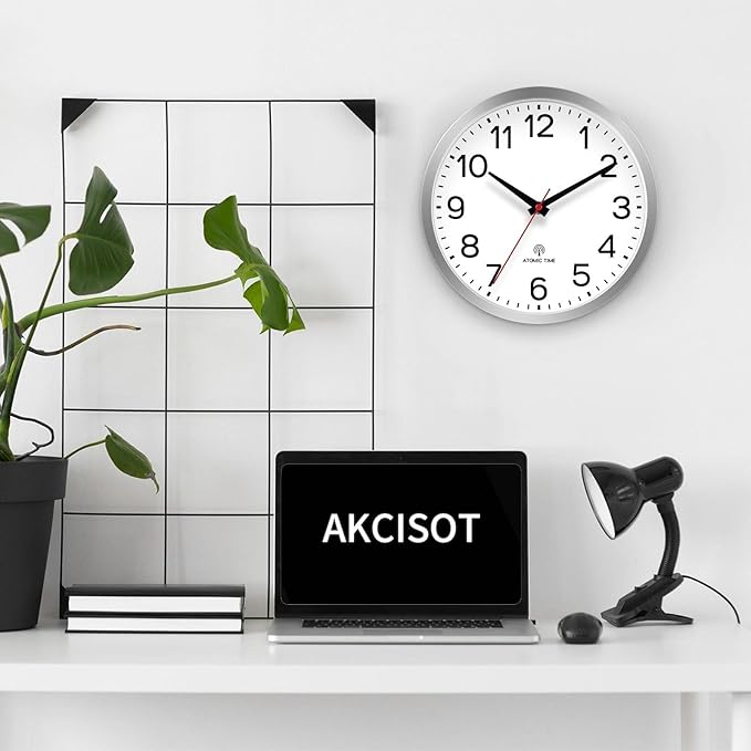 AKCISOT Atomic Silver Wall Clock Analog Clocks Battery Operated Clock - Image 7