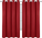 LEMOMO Bright Red Blackout Curtains 52 x 63 Inch Length/Set of 2 Curtain - Image 2