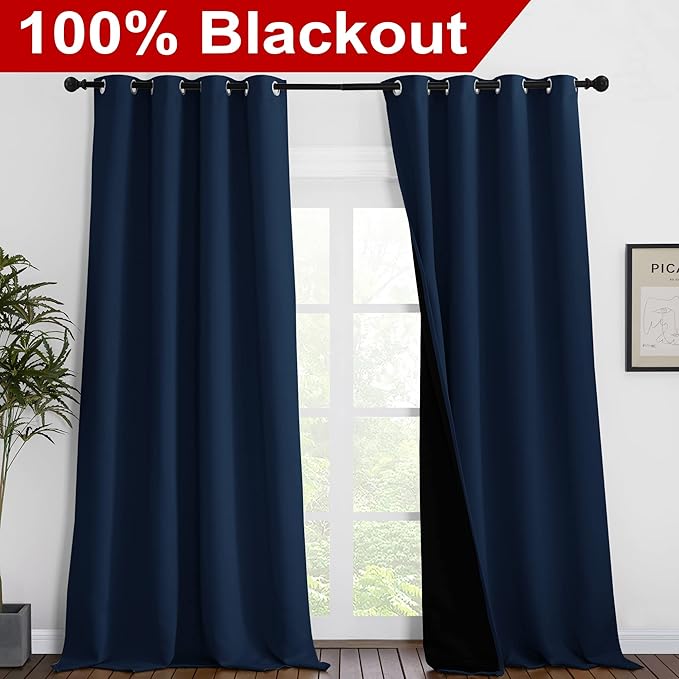 NICETOWN 100% Blackout Blinds, Laundry Room Decor Window Treatment Curtains - Image 2